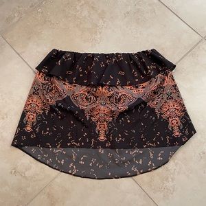 Free people printed flowy strapless top